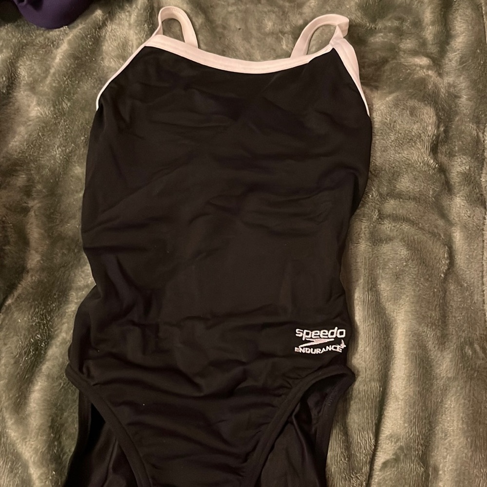 Black speedo endurance + one piece swim suit